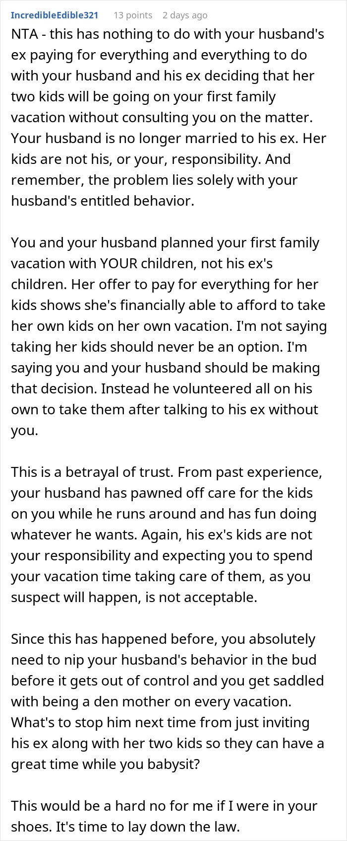 Wife Says No To Husband&rsquo;s Plan To Bring His Former Stepkids On Their Florida Vacation, He Gets Mad