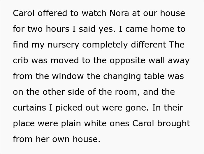 Woman Asks MIL To Babysit For 2 Hours, Can’t Recognize The Nursery When She Comes Back Woman Asks MIL To Babysit For 2 Hours, Can’t Recognize The Nursery When She Comes Back