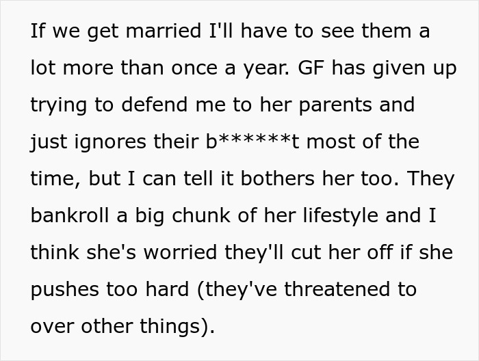 Guy Can’t Handle Being With Girlfriend’s Rich Family Who Thinks He’s A Complete Loser