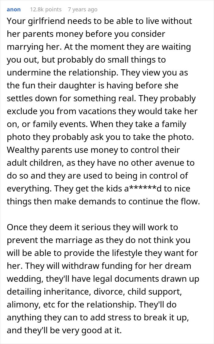 Guy Can’t Handle Being With Girlfriend’s Rich Family Who Thinks He’s A Complete Loser