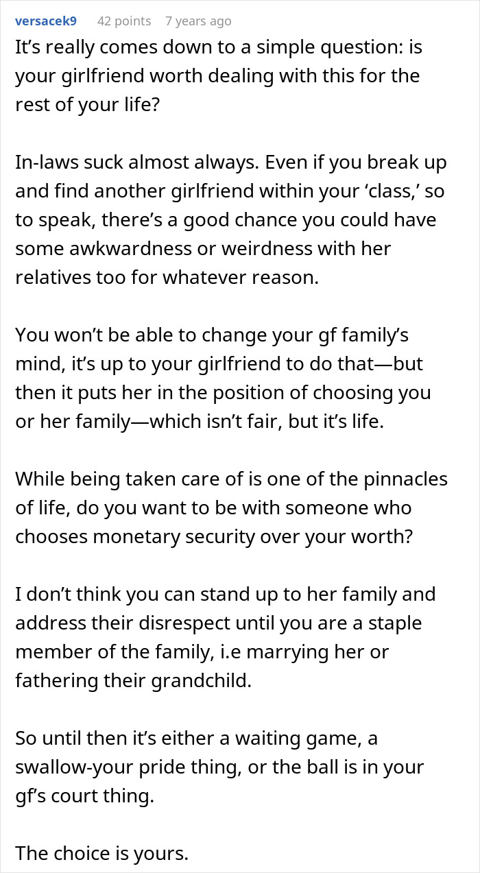 Guy Can’t Handle Being With Girlfriend’s Rich Family Who Thinks He’s A Complete Loser