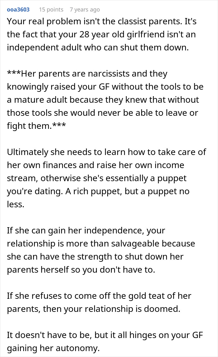 Guy Can’t Handle Being With Girlfriend’s Rich Family Who Thinks He’s A Complete Loser