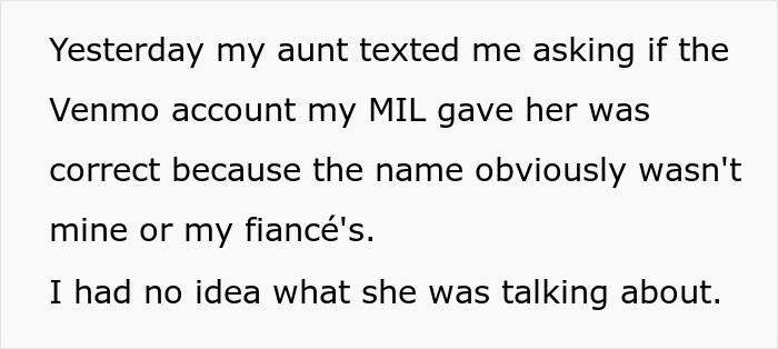 Aunt&rsquo;s Concerned Text Exposes MIL Who Seemed To Be Scamming Wedding Guests To Pay For Rehearsal Dinner