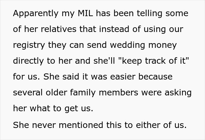 Aunt&rsquo;s Concerned Text Exposes MIL Who Seemed To Be Scamming Wedding Guests To Pay For Rehearsal Dinner