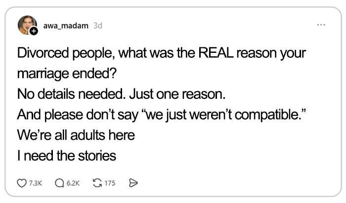 &ldquo;I Rehomed Him Instead&rdquo;: 52 Real Reasons Marriages Collapsed And Proved Love Alone Isn&rsquo;t Enough