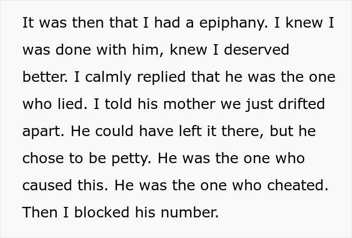 Woman Takes Petty Revenge Against Ex-Fiancé Who Lied About The Real Reason Their Engagement Fell Apart Woman Takes Petty Revenge Against Ex-Fiancé Who Lied About The Real Reason Their Engagement Fell Apart