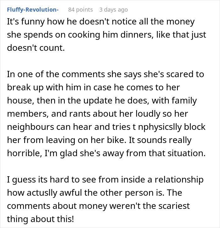 Guy Reminds Woman Of All The Things He Buys, Uses Them Against Her, Then Says She’s Hurting Him