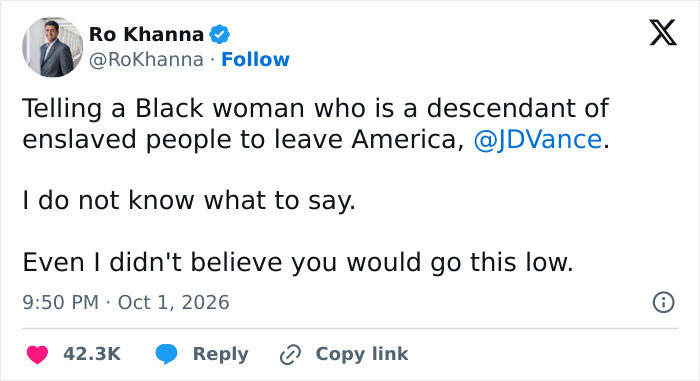 JD Vance Torched For Telling Black Lawmaker She Doesn’t Belong In America, She Fires Back With Brutal Line
