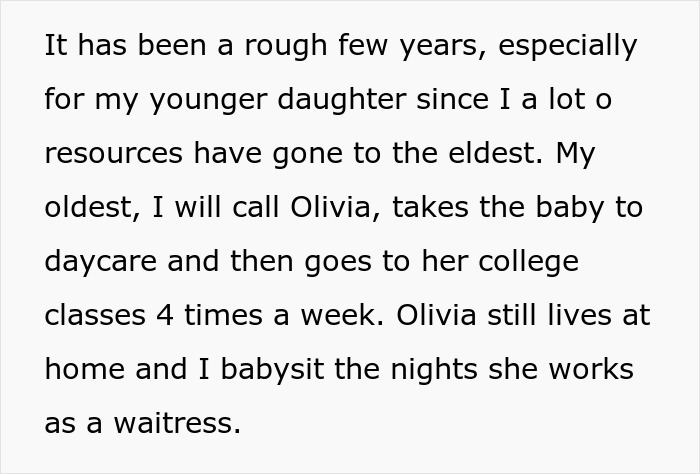 Woman Lashes Out At Parents Who Can Only Help One Of Their Daughters And They Don&rsquo;t Choose Her