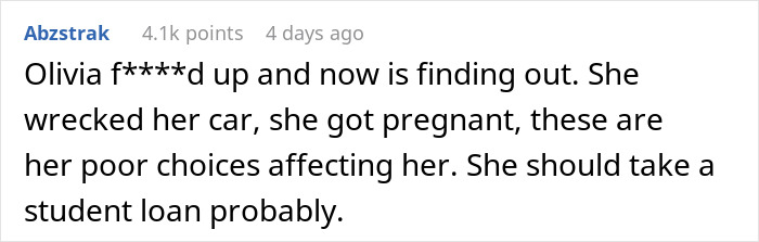Woman Lashes Out At Parents Who Can Only Help One Of Their Daughters And They Don&rsquo;t Choose Her