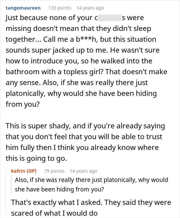 Woman Spots Unfamiliar Shoes By Her Bed, Then Her Panicking BF Tries To Keep Her Out Of The Bathroom