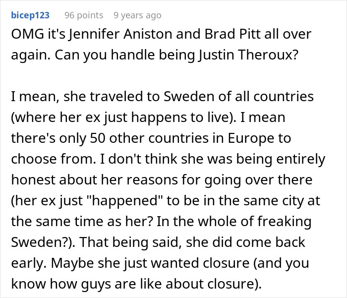 Guy Finds Out His Girlfriend Of 8 Years Went To Sweden For A Different Reason Than She Claimed