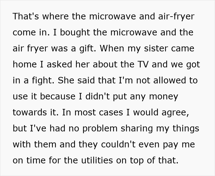 Woman Banned By Roommies From Watching TV, They Fume As She Takes Away Her Air Fryer And Microwave