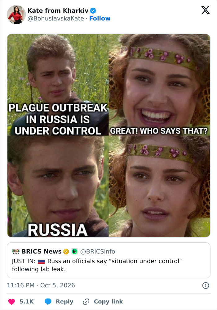 As Russian Plague Headlines Spread, Social Media Users Waste No Time Turning Them Into Dark Humor-Fueled Memes As Russian Plague Headlines Spread, Social Media Users Waste No Time Turning Them Into Dark Humor-Fueled Memes