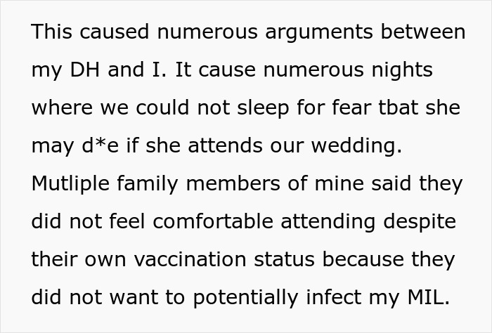MIL Lies About Being Vaccinated For A “Big Announcement” At The Wedding MIL Lies About Being Vaccinated For A “Big Announcement” At The Wedding