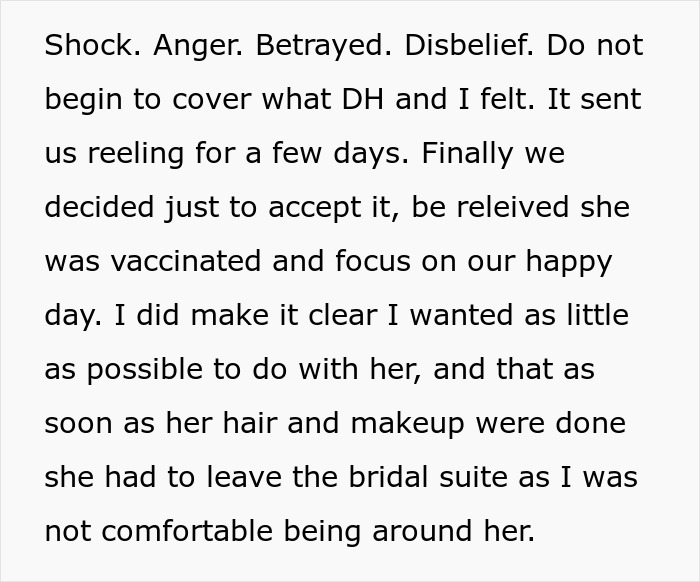 MIL Lies About Being Vaccinated For A “Big Announcement” At The Wedding MIL Lies About Being Vaccinated For A “Big Announcement” At The Wedding