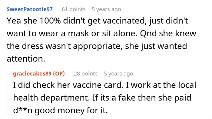 MIL Lies About Being Vaccinated For A “Big Announcement” At The Wedding MIL Lies About Being Vaccinated For A “Big Announcement” At The Wedding