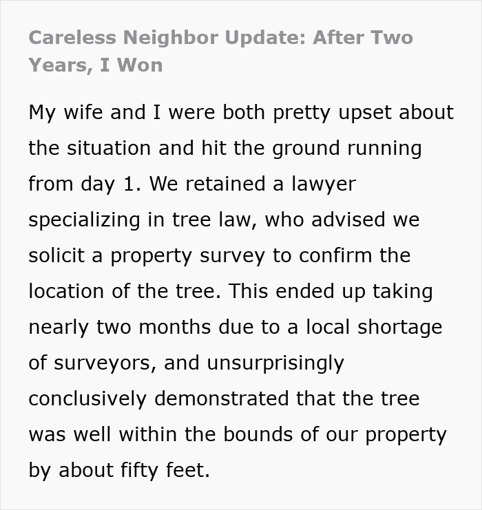 Entitled Neighbor Cuts Down Healthy 89-Year-Old Oak Without Asking, Demands To Split The $2,000 Cost