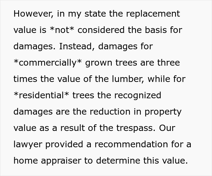 Entitled Neighbor Cuts Down Healthy 89-Year-Old Oak Without Asking, Demands To Split The $2,000 Cost