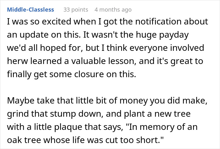 Entitled Neighbor Cuts Down Healthy 89-Year-Old Oak Without Asking, Demands To Split The $2,000 Cost