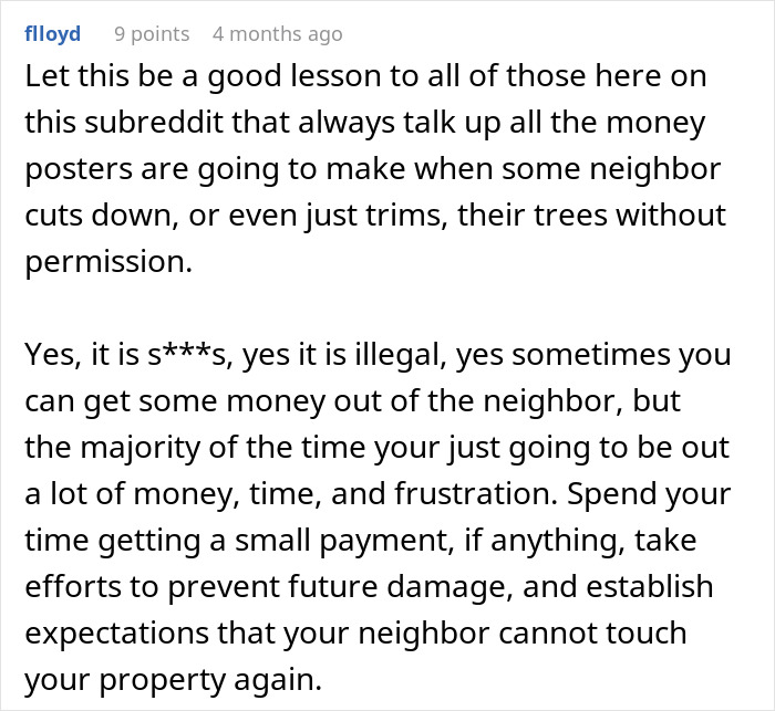 Entitled Neighbor Cuts Down Healthy 89-Year-Old Oak Without Asking, Demands To Split The $2,000 Cost