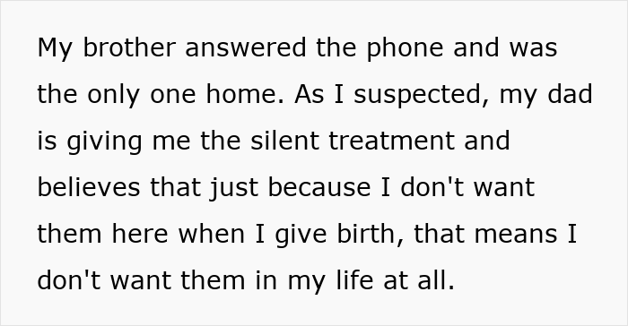 Woman Sets A Clear Boundary Before Giving Birth, Her Dad Takes It As Her Cutting Him Out Of Her Life