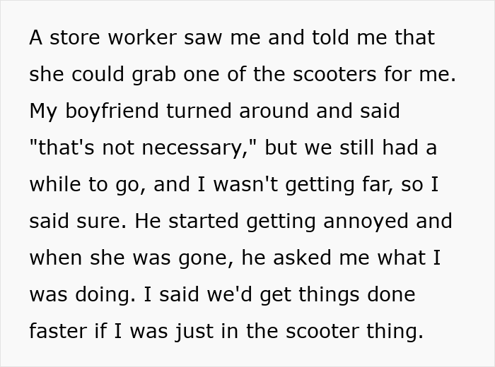 Woman Uses A Mobility Scooter At The Store, Her Boyfriend’s Reaction Reveals Feelings He’s Been Hiding Woman Uses A Mobility Scooter At The Store, Her Boyfriend’s Reaction Reveals Feelings He’s Been Hiding