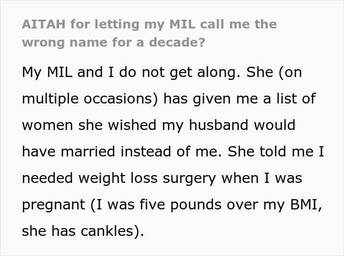 MIL Insists She Knows DIL&rsquo;s Name Despite Getting It Wrong For 10 Years, Family Is Baffled