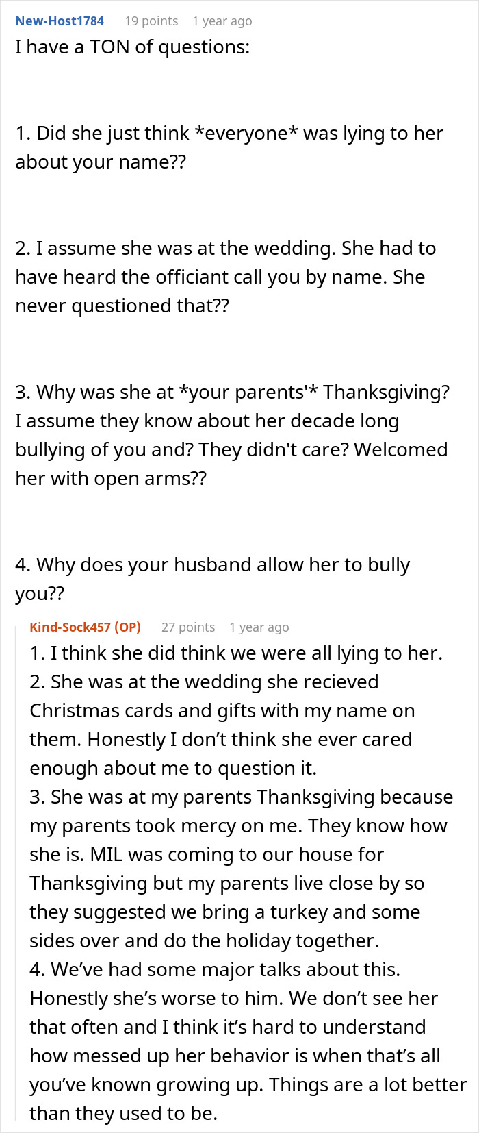 MIL Insists She Knows DIL&rsquo;s Name Despite Getting It Wrong For 10 Years, Family Is Baffled