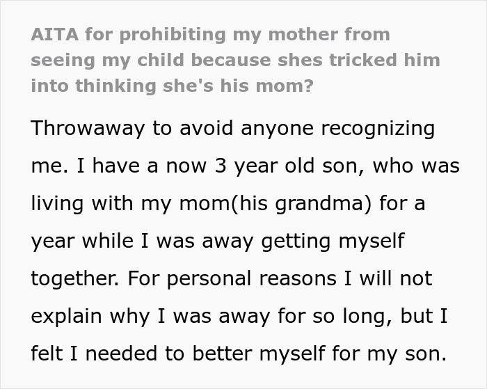 Mother Returns For Her 3YO, Then Confronts Grandma After Learning She Taught Him To Call Her Mom