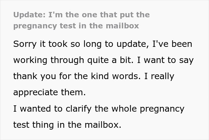 Wife Puts Positive Pregnancy Test In Mailbox As A Surprise For Husband After She Found Out His Secrets