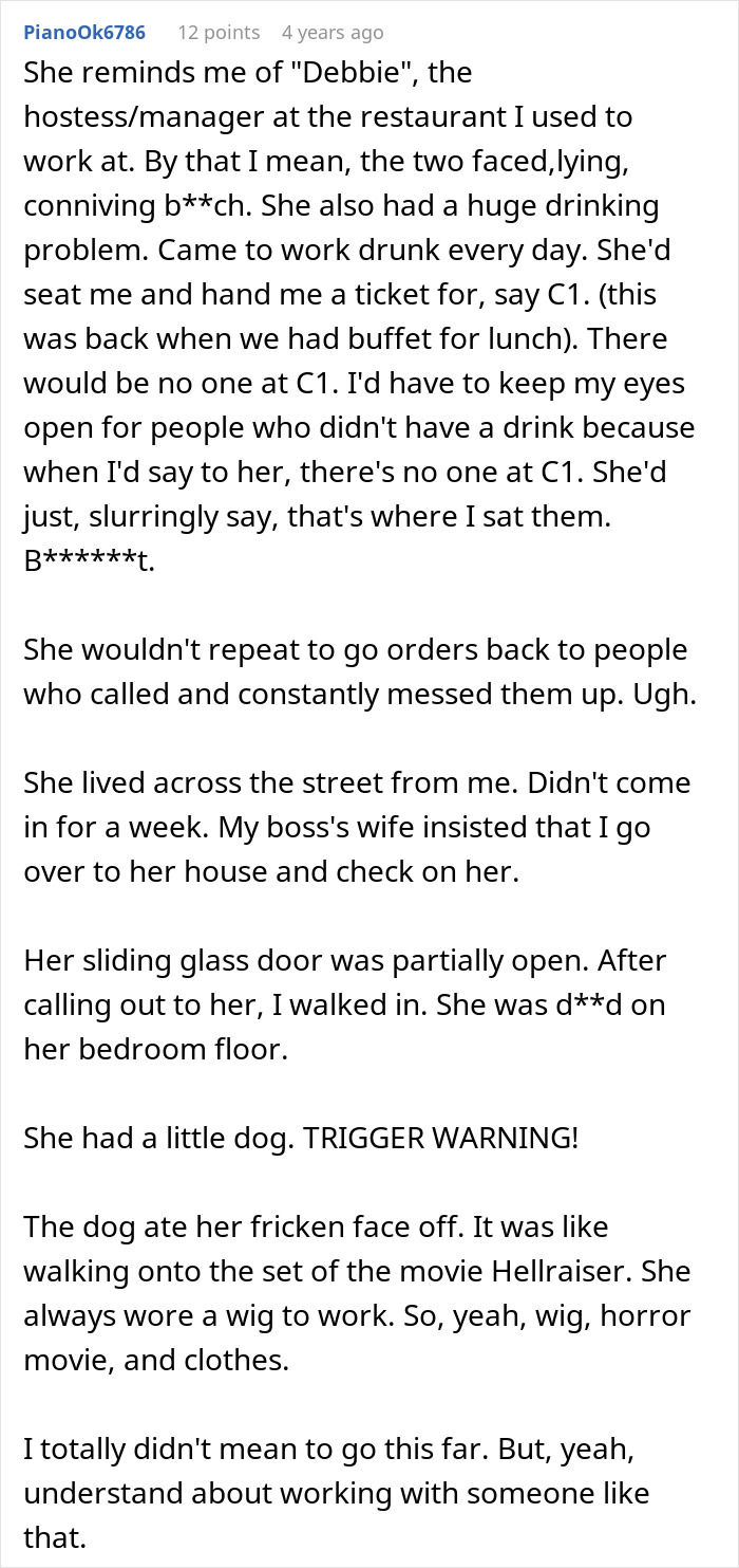 Bossy Coworker Tries To Get Waiter Fired, Accidentally Gets Herself Kicked Off The Team Instead Bossy Coworker Tries To Get Waiter Fired, Accidentally Gets Herself Kicked Off The Team Instead