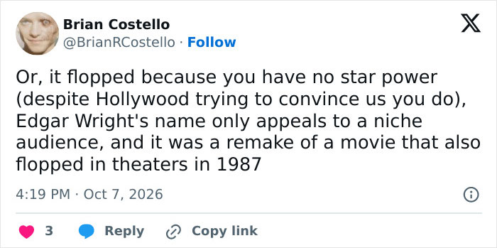 Hollywood Star Hit With Brutal Reality Check After Bizarre Explanation Why His Stephen King Remake Flopped