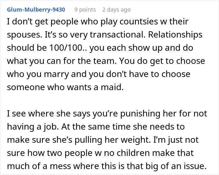 Unemployed Wife Refuses To Do Any Chores Because She’s Stressed