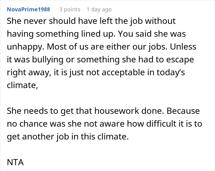 Unemployed Wife Refuses To Do Any Chores Because She’s Stressed