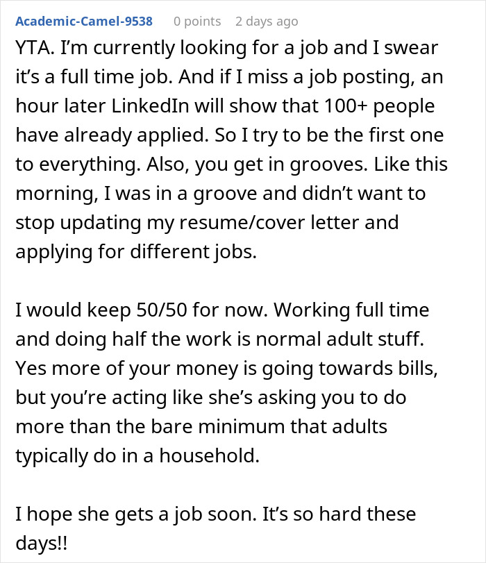 Unemployed Wife Refuses To Do Any Chores Because She’s Stressed