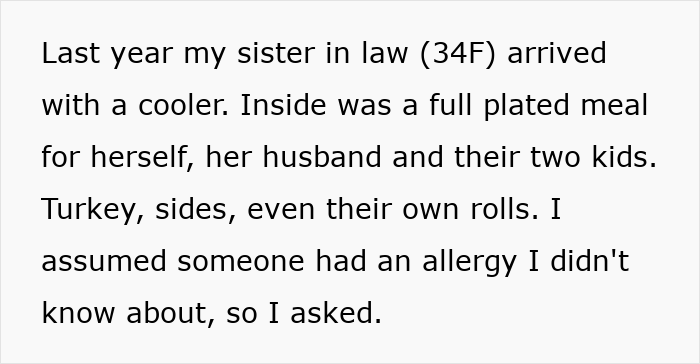 Woman Brings Her Own Food To Thanksgiving Because She Doesn’t Trust SIL, Is Shocked At Her Reaction Woman Brings Her Own Food To Thanksgiving Because She Doesn’t Trust SIL, Is Shocked At Her Reaction