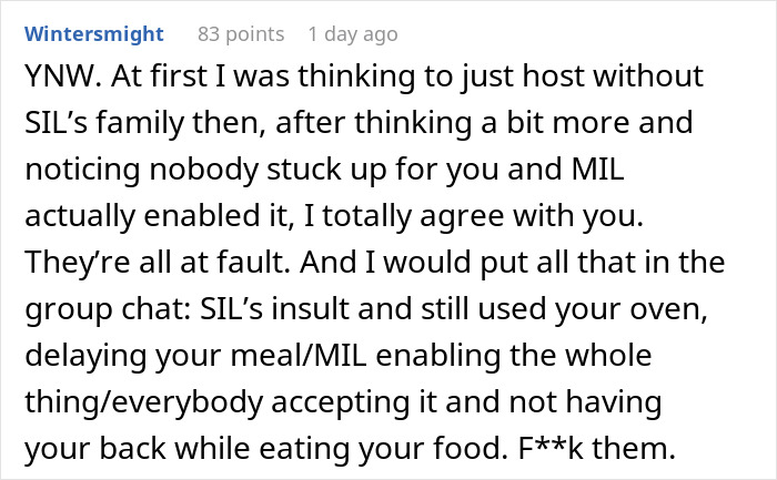 Woman Brings Her Own Food To Thanksgiving Because She Doesn’t Trust SIL, Is Shocked At Her Reaction Woman Brings Her Own Food To Thanksgiving Because She Doesn’t Trust SIL, Is Shocked At Her Reaction