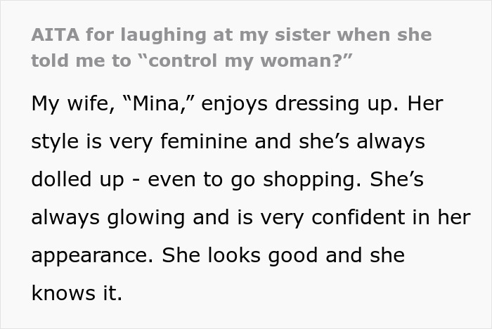 Woman Tells Brother To “Control His Wife” Because Of How She Dresses, He Laughs And Walks Out