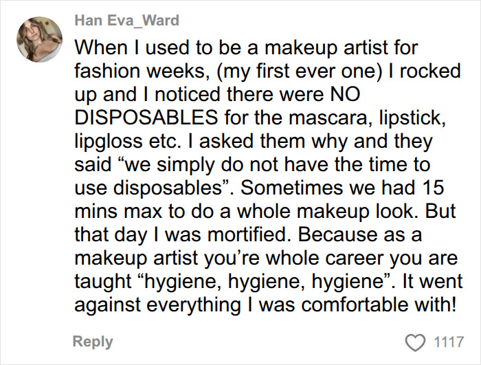 Model Exposes The “Horrifying” Hygiene Breaches Happening Behind The Scenes In Fashion Model Exposes The “Horrifying” Hygiene Breaches Happening Behind The Scenes In Fashion