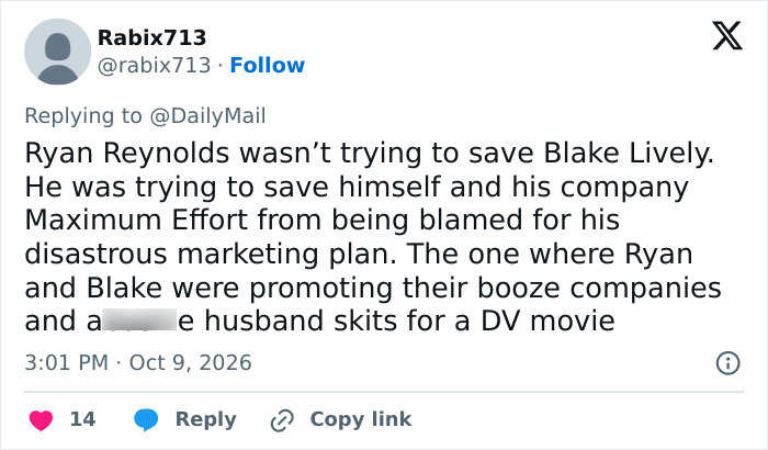 Ryan Reynolds’ Desperate Bid To Save Blake Lively Exposed As Studio Bosses Slam Her ‘Epic Level Stupid’ Behavior Ryan Reynolds’ Desperate Bid To Save Blake Lively Exposed As Studio Bosses Slam Her ‘Epic Level Stupid’ Behavior