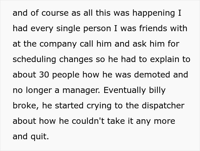 Boss Gets Demoted, Humiliated And Eventually Quits After He Wronged The Employee Who Never Forgives