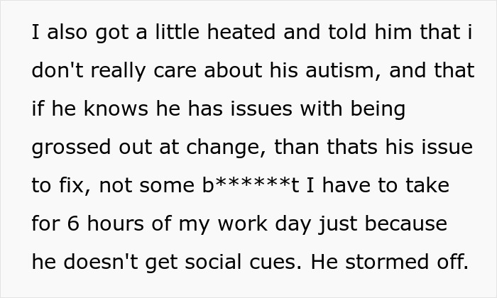 Coworker Insults Woman’s Hair, Then Spends Hours Blaming His Autism Instead Of Apologizing Coworker Insults Woman’s Hair, Then Spends Hours Blaming His Autism Instead Of Apologizing