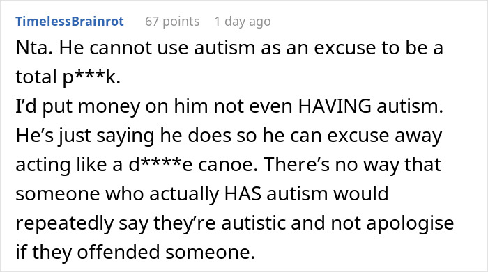 Coworker Insults Woman’s Hair, Then Spends Hours Blaming His Autism Instead Of Apologizing Coworker Insults Woman’s Hair, Then Spends Hours Blaming His Autism Instead Of Apologizing