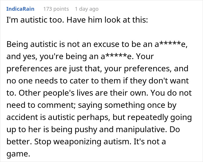 Coworker Insults Woman’s Hair, Then Spends Hours Blaming His Autism Instead Of Apologizing Coworker Insults Woman’s Hair, Then Spends Hours Blaming His Autism Instead Of Apologizing