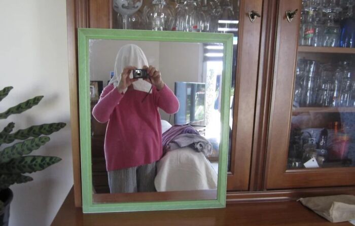 57 Mirror Pics Where The Reflection Ended Up Being Funnier Than The Main Subject