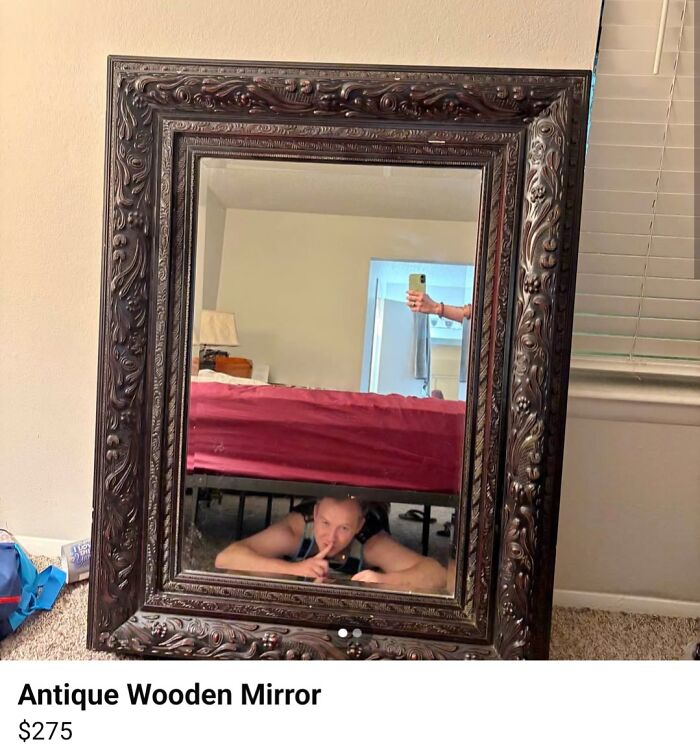 57 Mirror Pics Where The Reflection Ended Up Being Funnier Than The Main Subject