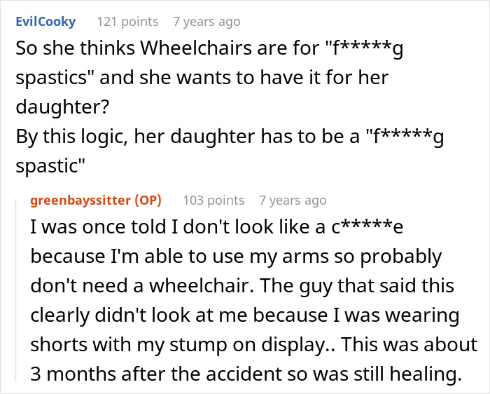 Amputee Makes Entitled Mom Regret Accusing Them Of Faking And Demanding Their Wheelchair Amputee Makes Entitled Mom Regret Accusing Them Of Faking And Demanding Their Wheelchair