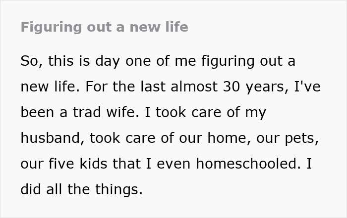 Desperate Woman Shares How Becoming A Tradwife Led Her To Being Alone With Five Kids And Three Jobs Desperate Woman Shares How Becoming A Tradwife Led Her To Being Alone With Five Kids And Three Jobs