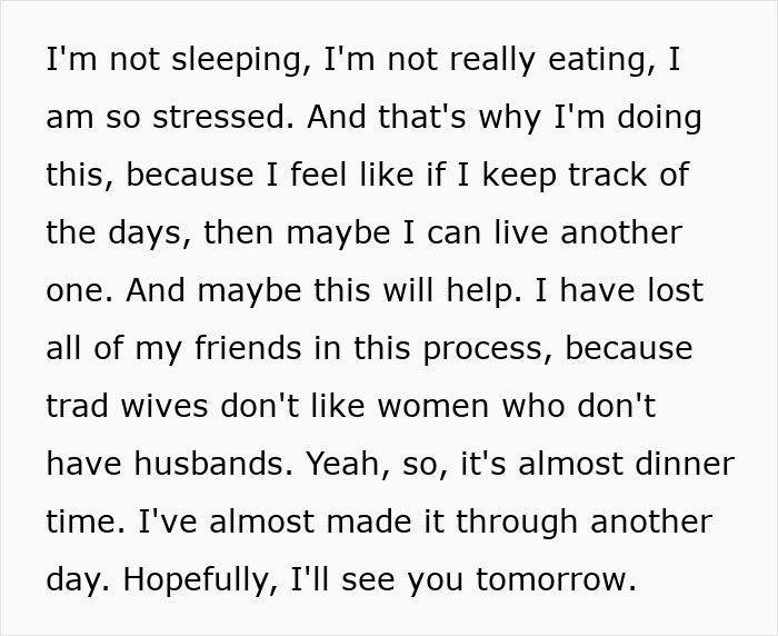 Desperate Woman Shares How Becoming A Tradwife Led Her To Being Alone With Five Kids And Three Jobs Desperate Woman Shares How Becoming A Tradwife Led Her To Being Alone With Five Kids And Three Jobs